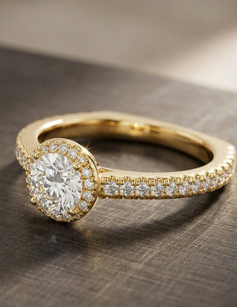 Anillo de compromiso - halo - AMORE463-RD-LG