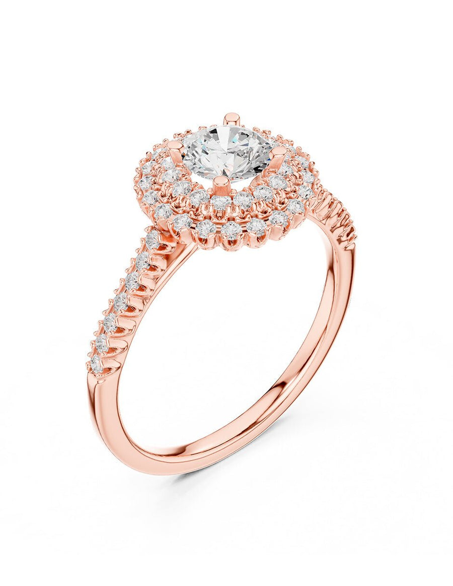 Anillo de compromiso - halo - AMORE465-RD-LG