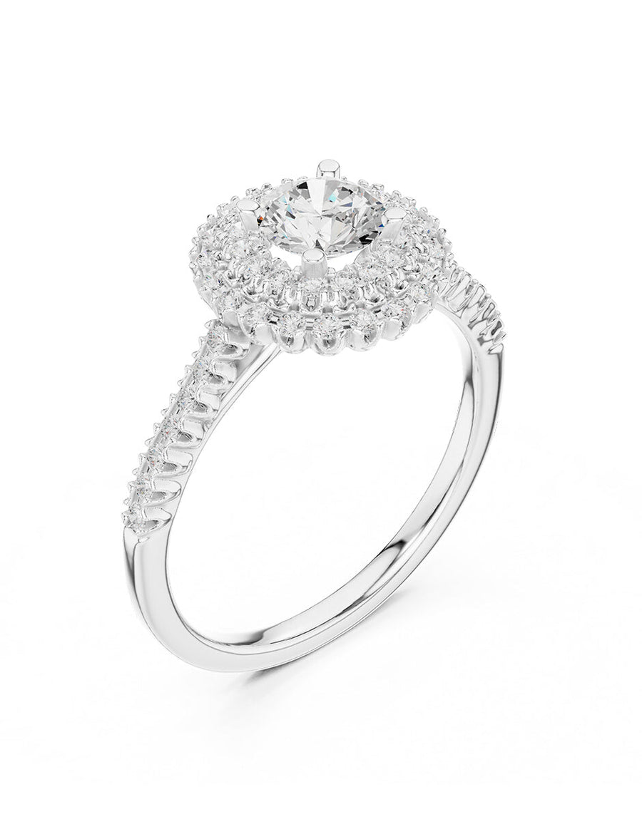 Anillo de compromiso - halo - AMORE465-RD-LG