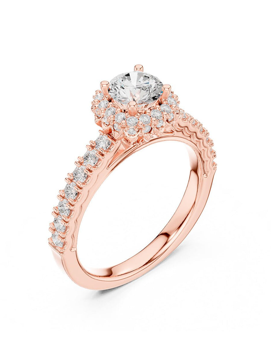 Anillo de compromiso - halo - AMORE466-RD-LG