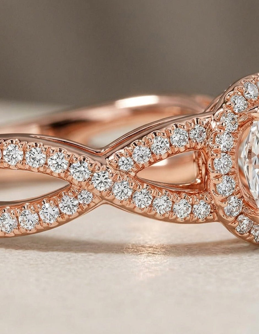 Anillo de compromiso - halo - AMORE468-RD-LG