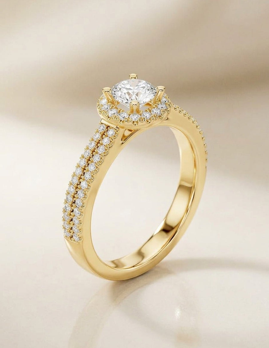 Anillo de compromiso - halo - AMORE469-RD-LG