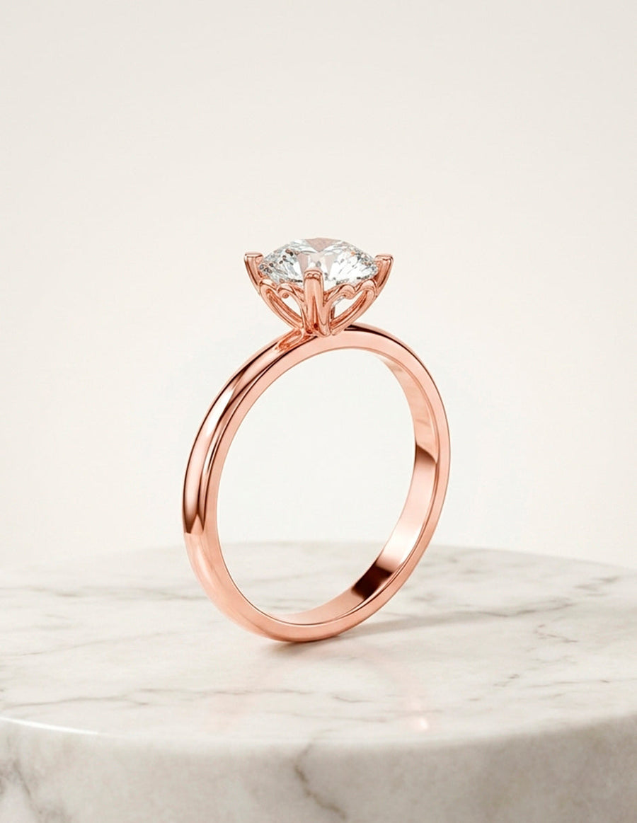 Anillo de Compromiso - solitario - AMORE47-RD-CZ