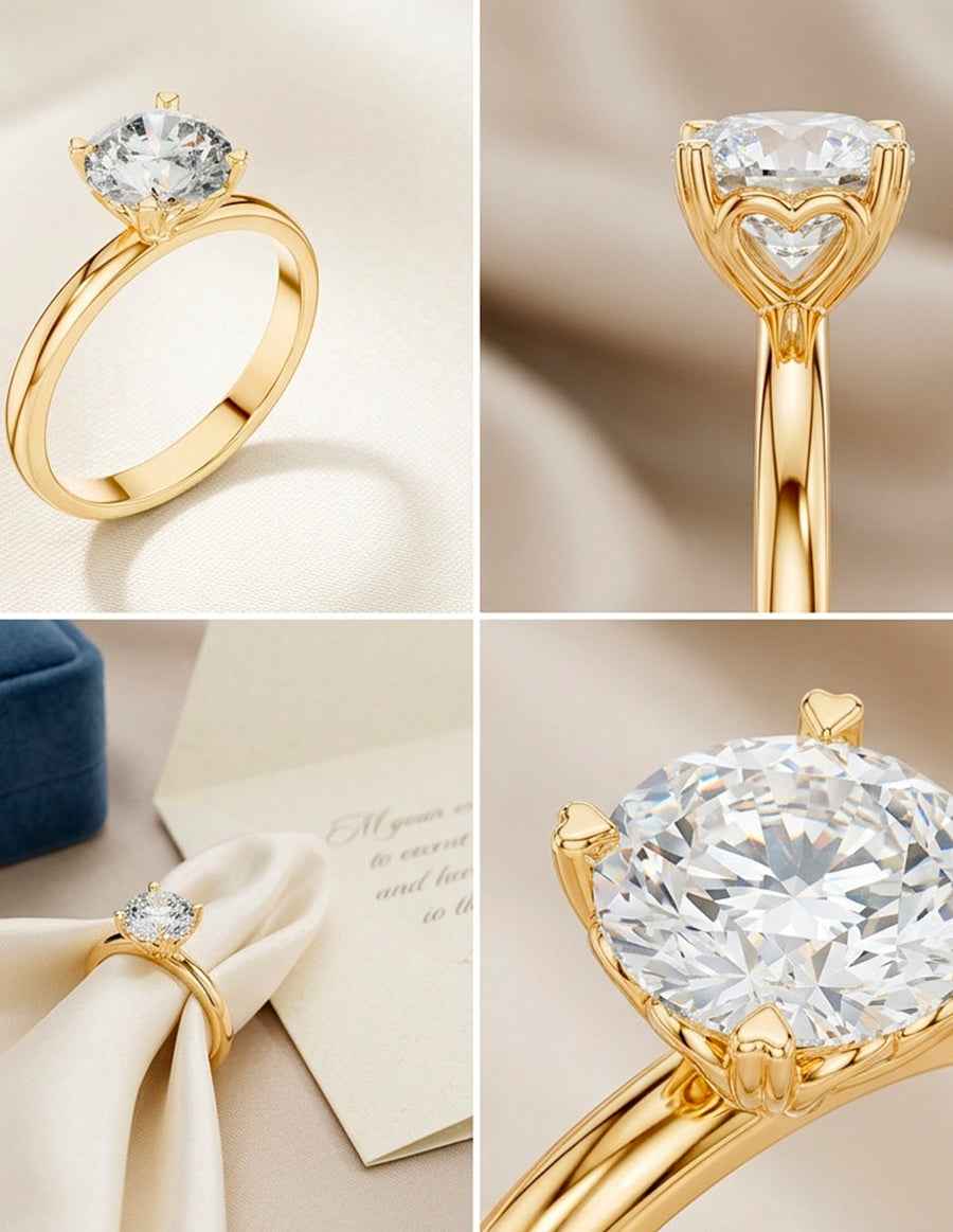 Anillo de Compromiso - solitario - AMORE47-RD-CZ