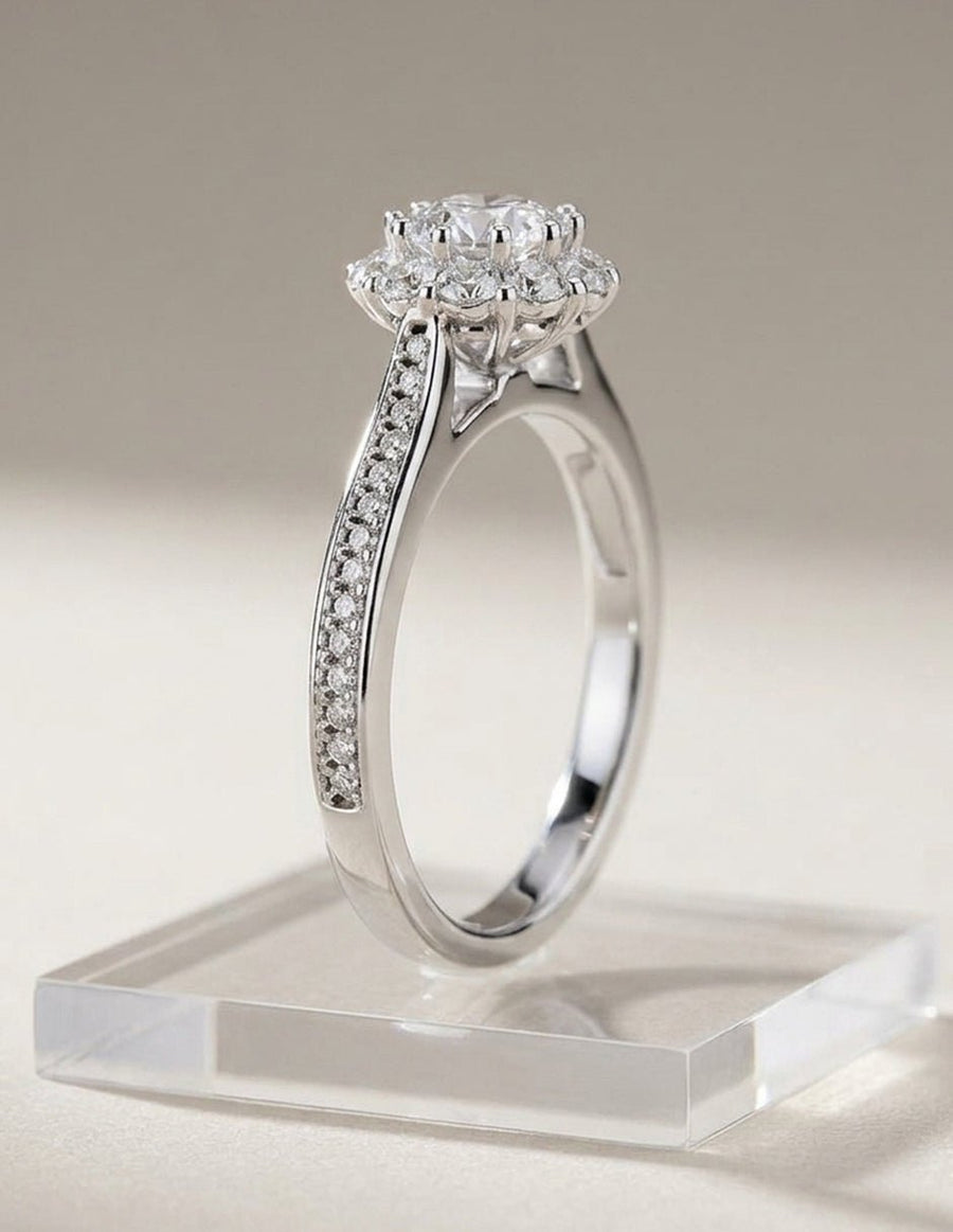 Anillo de compromiso - halo - AMORE470-RD-LG