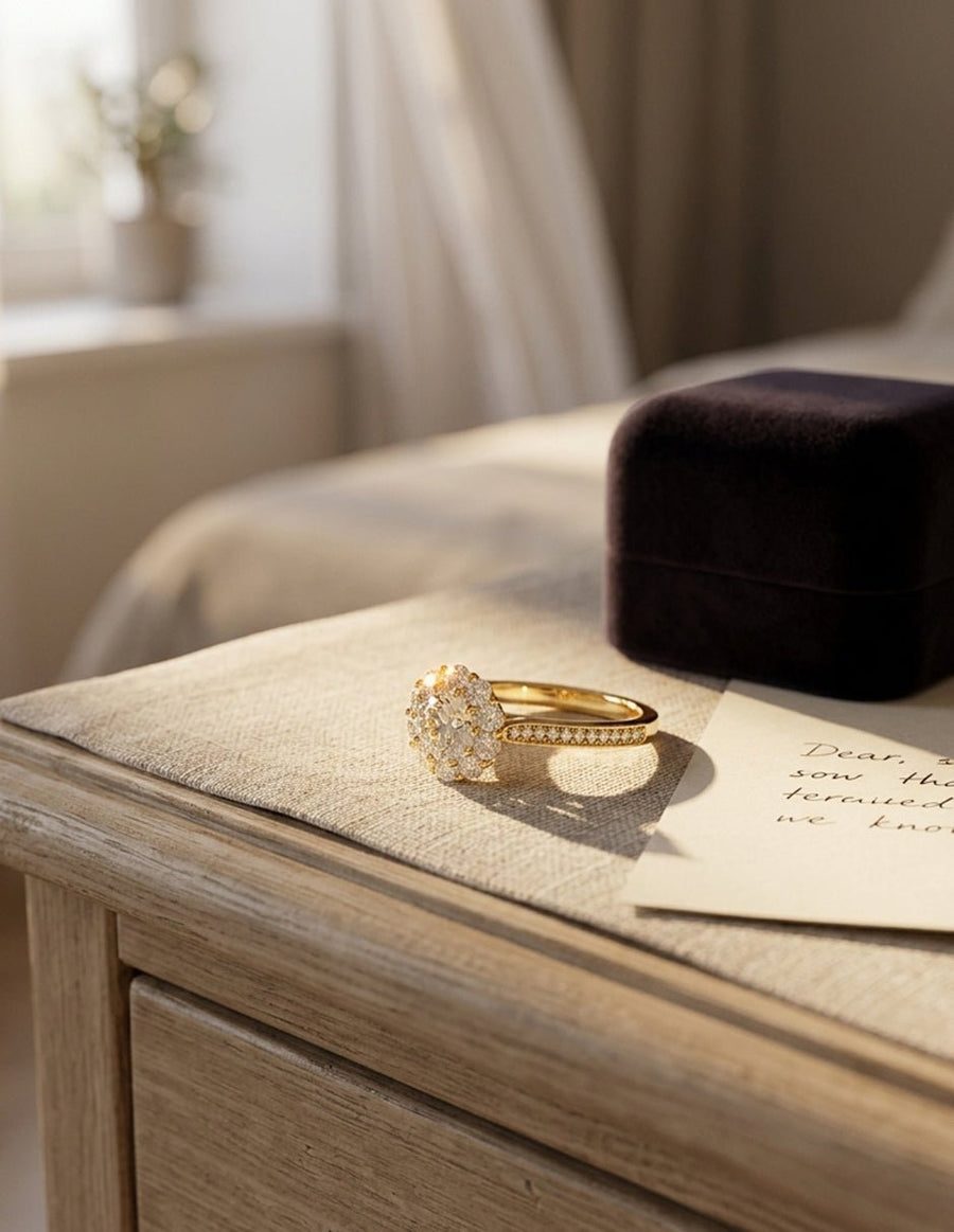 Anillo de compromiso - halo - AMORE470-RD-LG