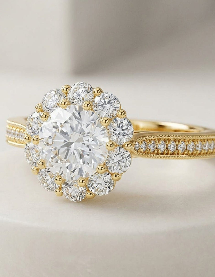 Anillo de compromiso - halo - AMORE470-RD-LG