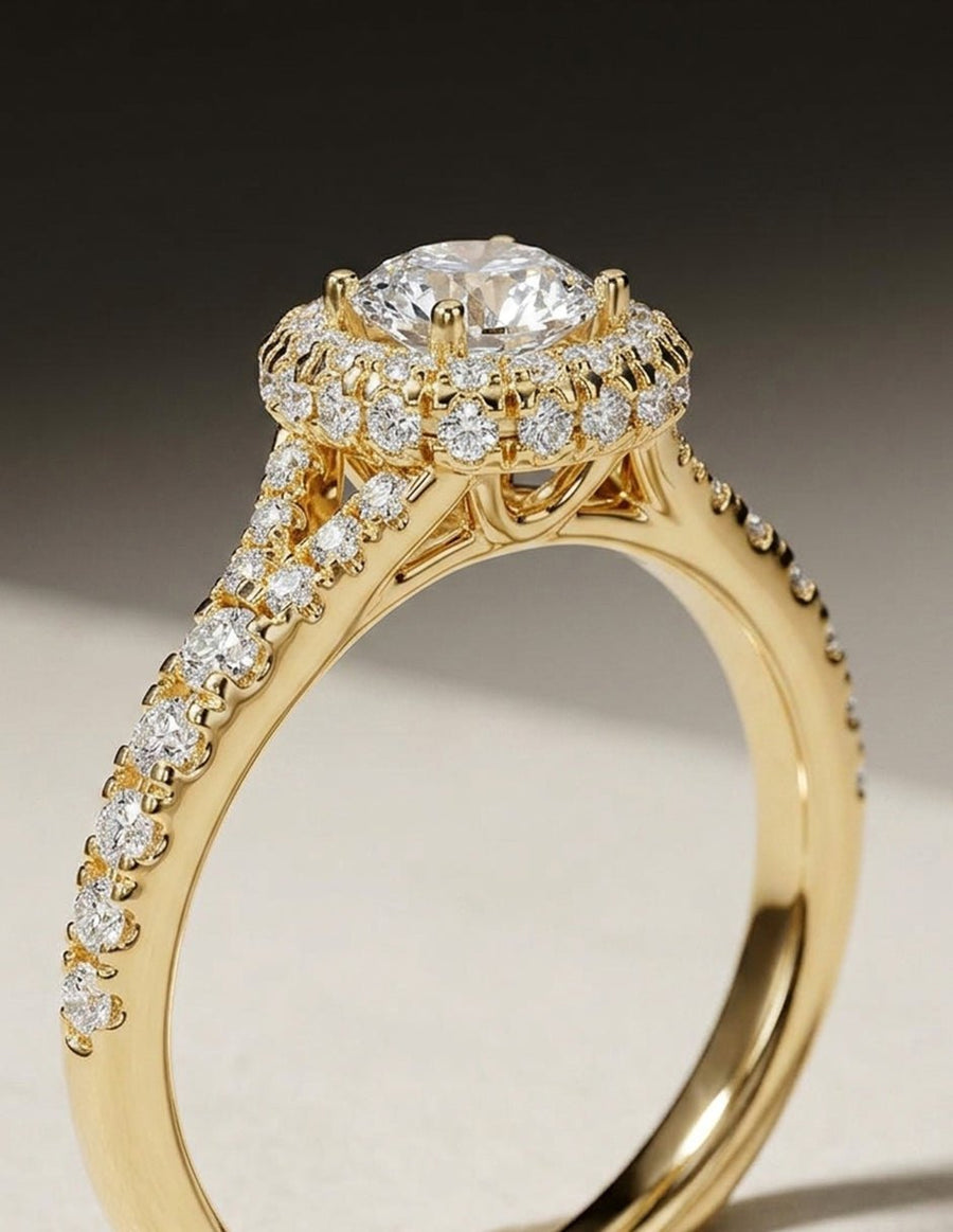 Anillo de compromiso - halo - AMORE472-RD-LG
