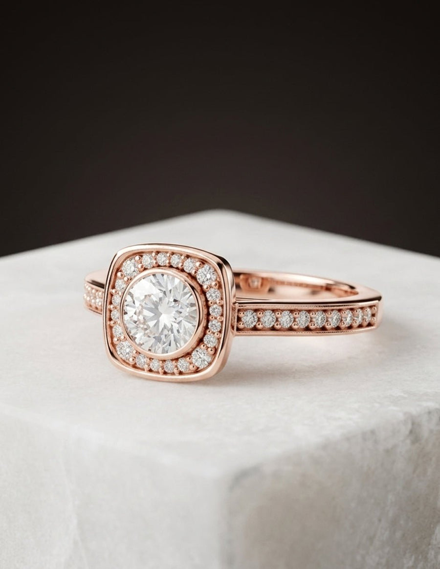 Anillo de compromiso - halo - AMORE473-RD-LG