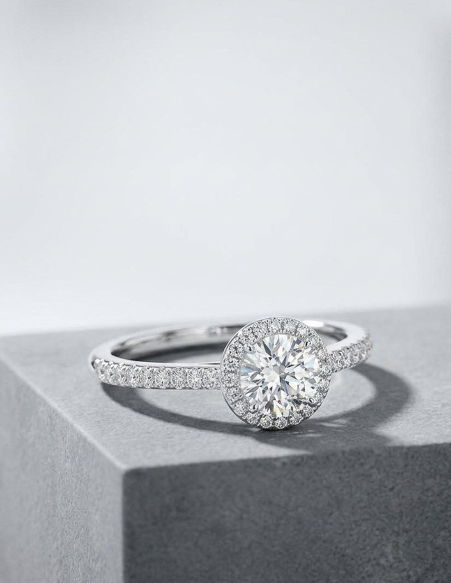 Anillo de compromiso - halo - AMORE475-RD-LG