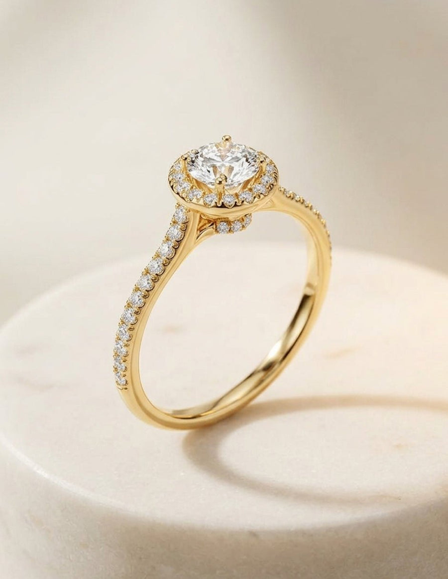 Anillo de compromiso - halo - AMORE475-RD-LG
