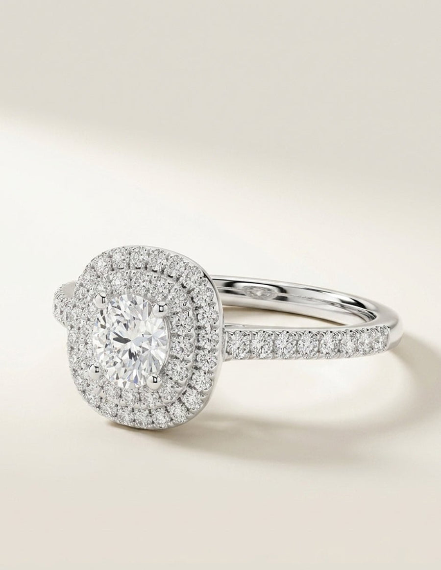 Anillo de compromiso - halo - AMORE476-RD-LG