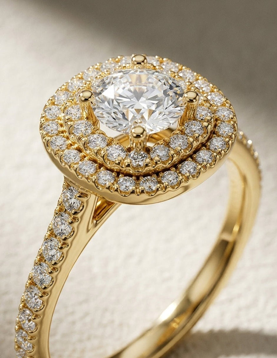 Anillo de compromiso - halo - AMORE476-RD-LG