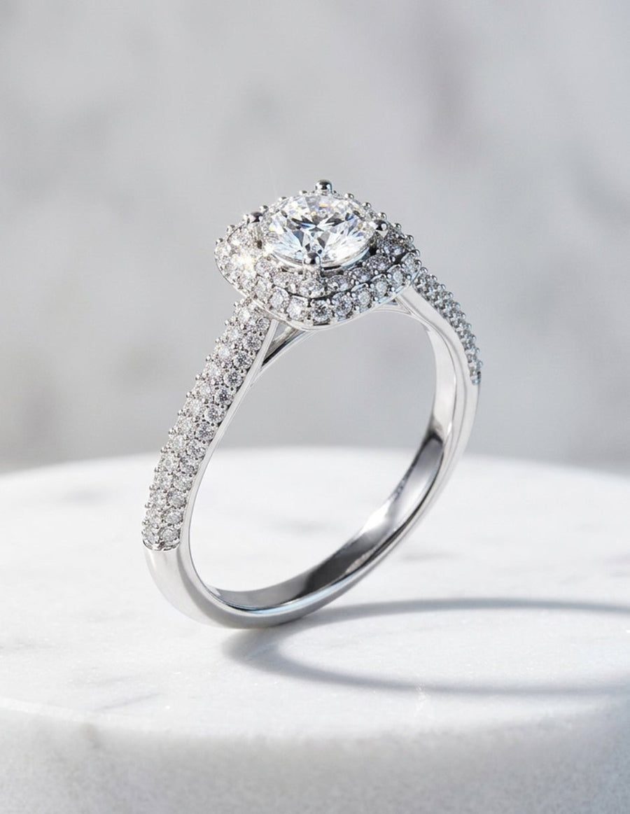 Anillo de compromiso - halo - AMORE477-RD-LG