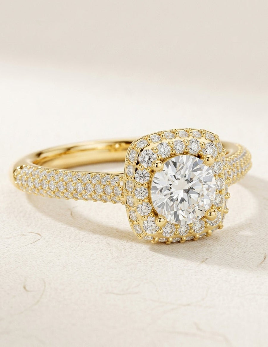 Anillo de compromiso - halo - AMORE477-RD-LG