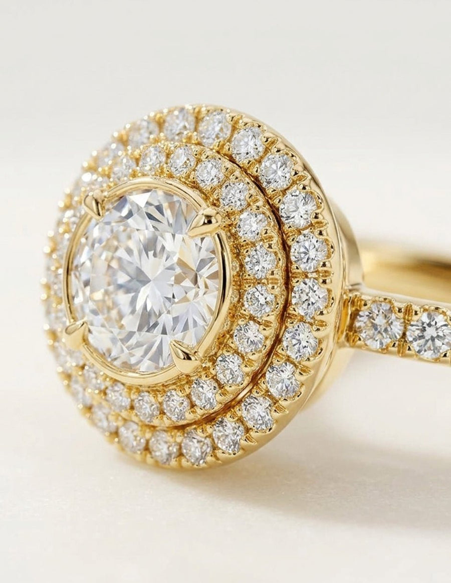 Anillo de compromiso - halo - AMORE479-RD-LG