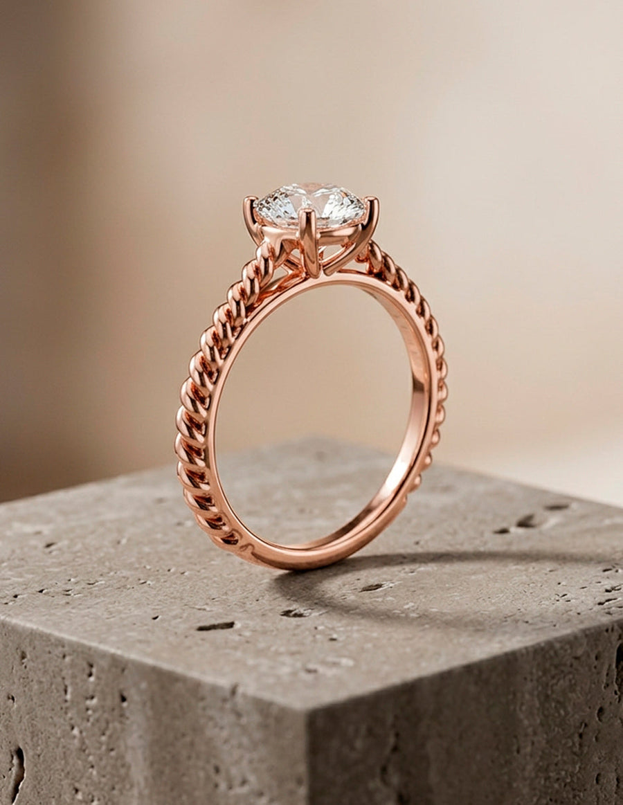 Anillo de Compromiso - solitario - AMORE48-RD-CZ
