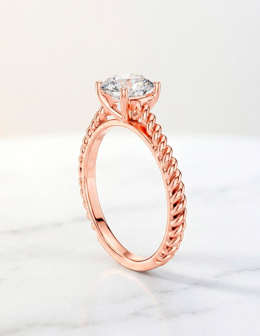Anillo de Compromiso - solitario - AMORE48-RD-CZ
