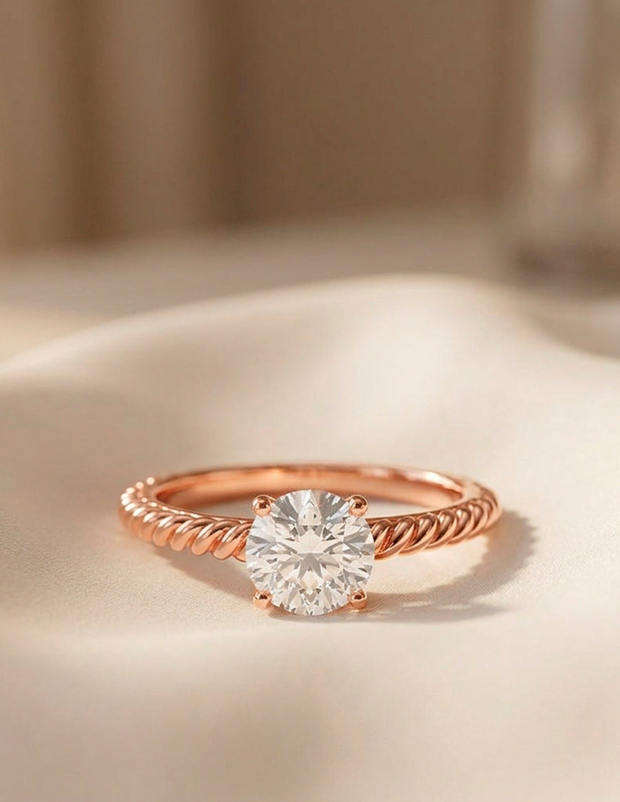 Anillo de Compromiso - solitario - AMORE48-RD-CZ