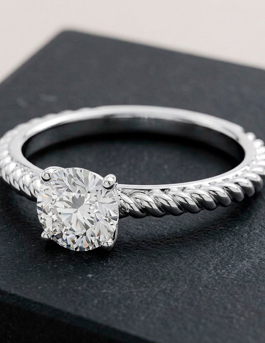 Anillo de Compromiso - solitario - AMORE48-RD-CZ