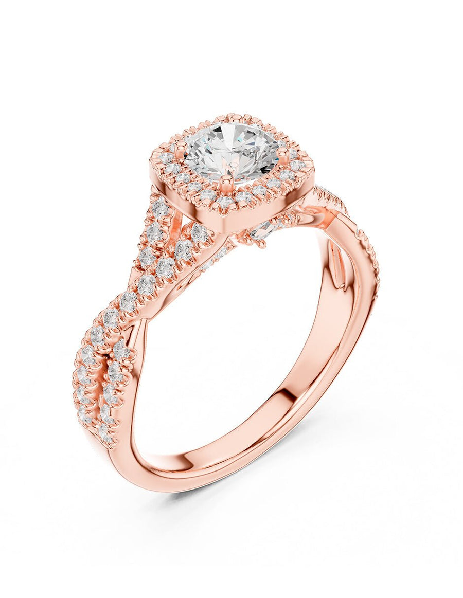 Anillo de compromiso - halo - AMORE480-RD-LG