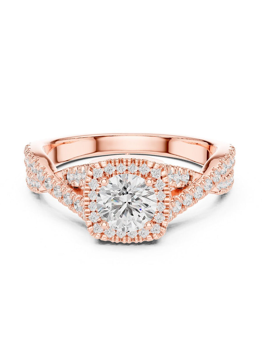 Anillo de compromiso - halo - AMORE480-RD-LG