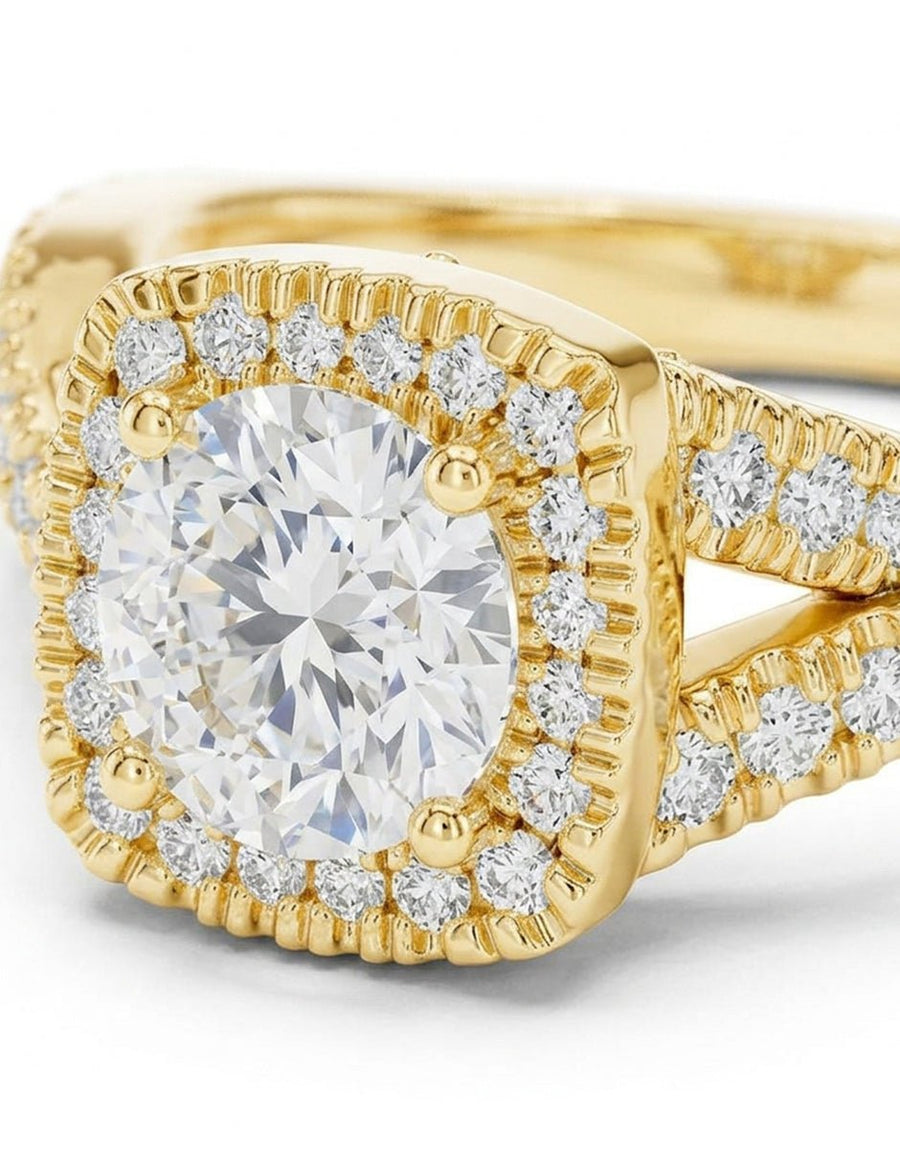 Anillo de compromiso - halo - AMORE480-RD-LG