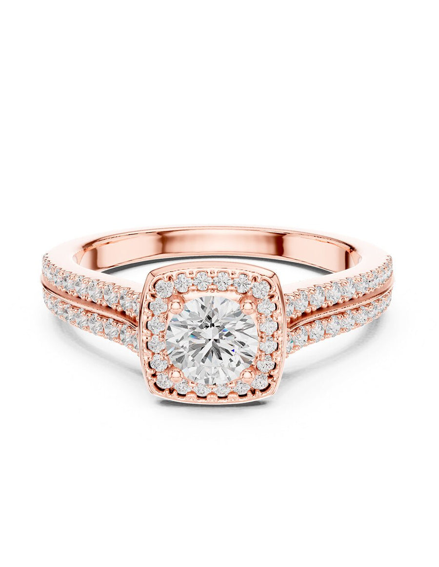 Anillo de compromiso - halo - AMORE481-RD-LG