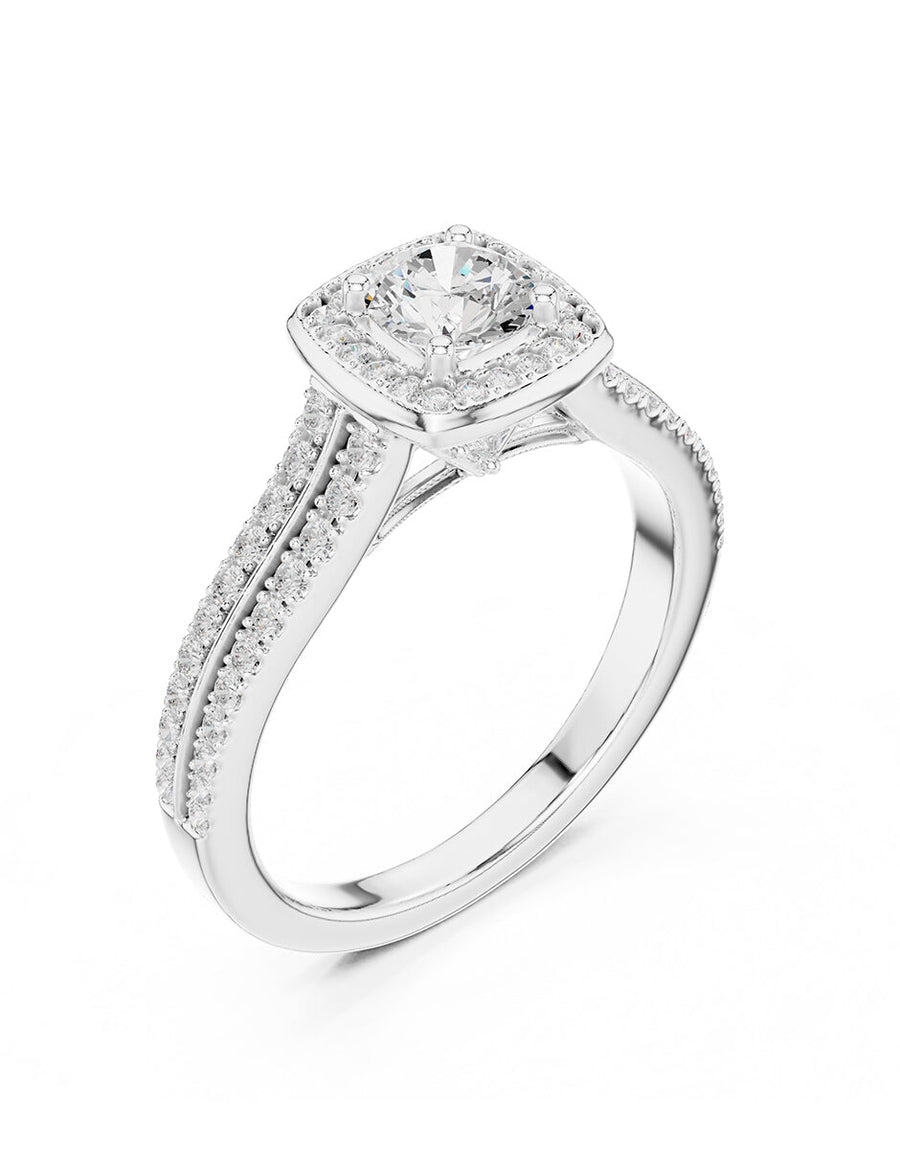 Anillo de compromiso - halo - AMORE481-RD-LG