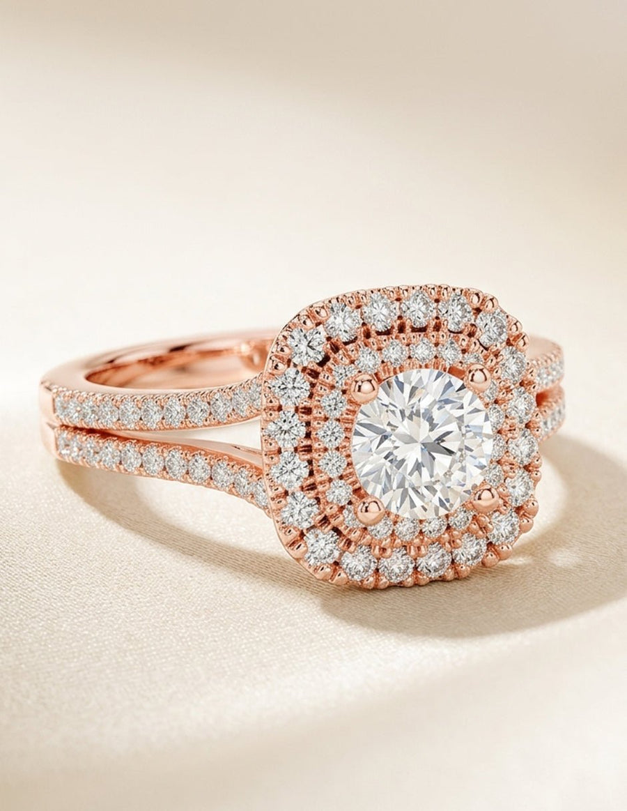 Anillo de compromiso - halo - AMORE482-RD-LG