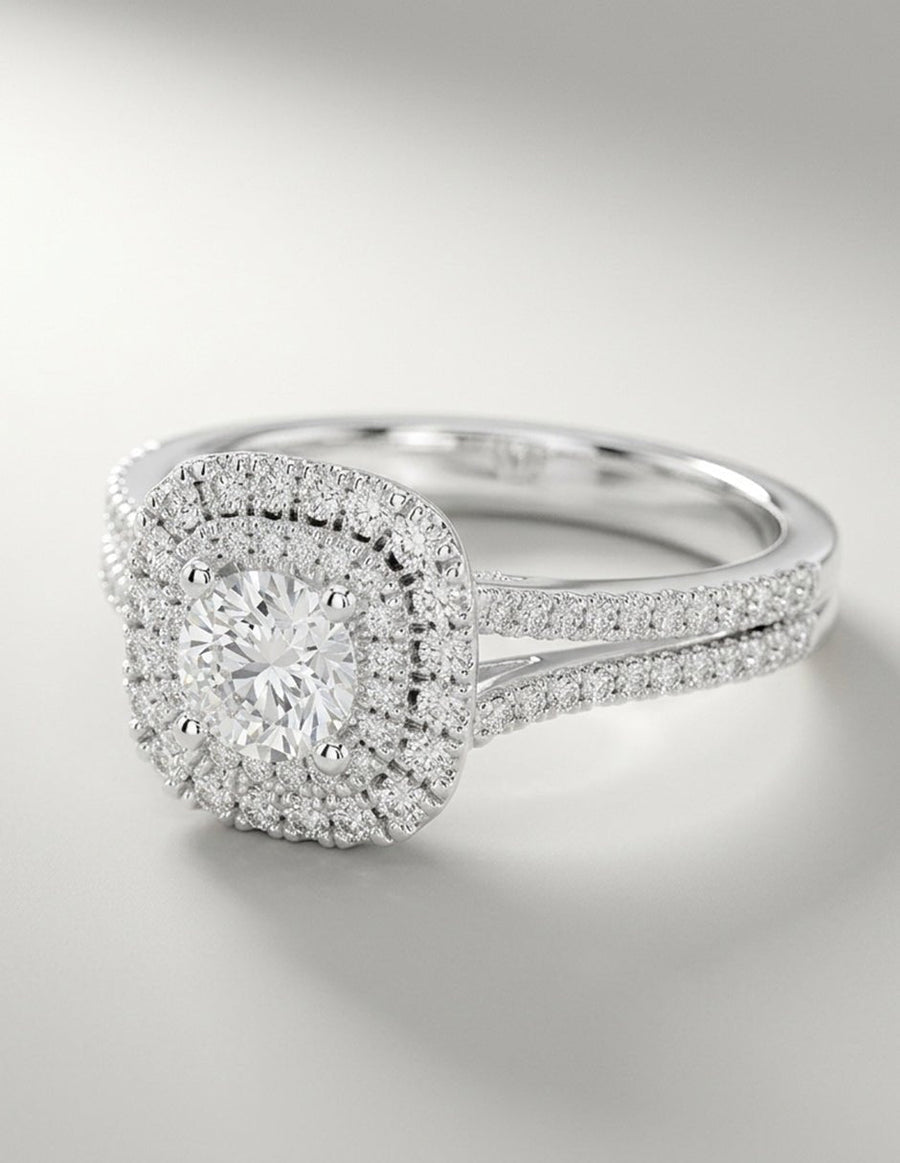 Anillo de compromiso - halo - AMORE482-RD-LG