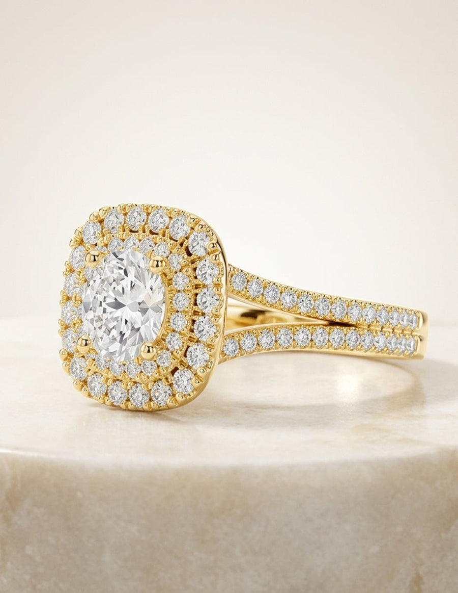 Anillo de compromiso - halo - AMORE482-RD-LG