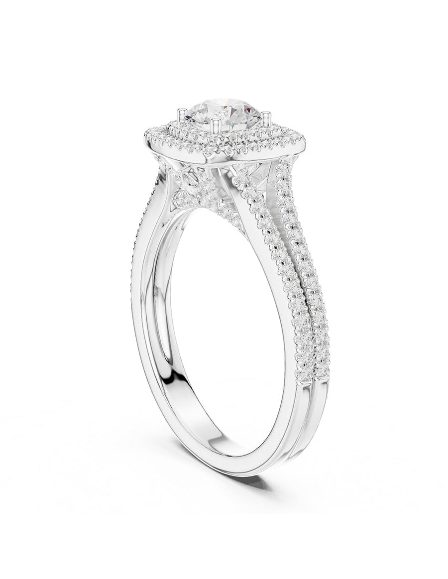 Anillo de compromiso - halo - AMORE483-RD-LG