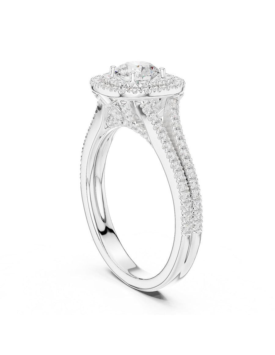 Anillo de compromiso - halo - AMORE484-RD-LG