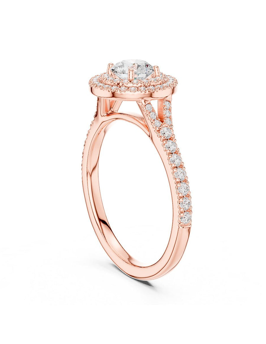 Anillo de compromiso - halo - AMORE485-RD-LG