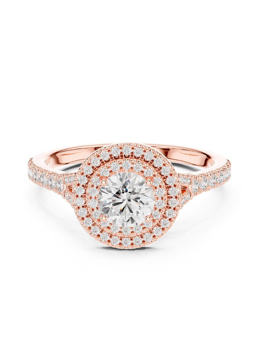 Anillo de compromiso - halo - AMORE485-RD-LG