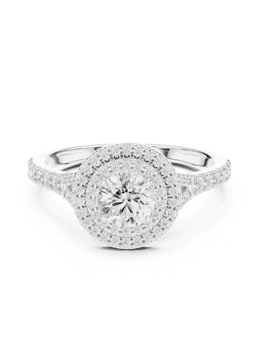 Anillo de compromiso - halo - AMORE485-RD-LG