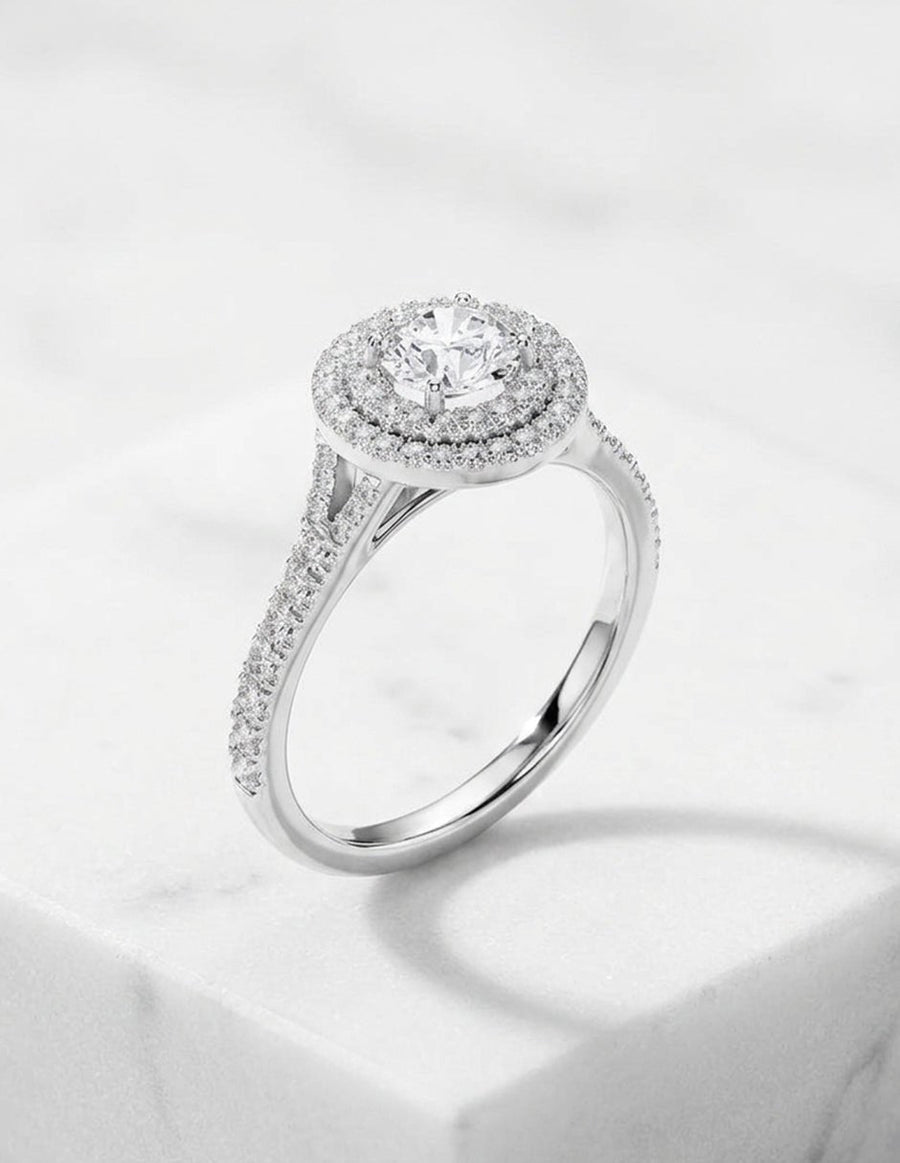 Anillo de compromiso - halo - AMORE485-RD-LG