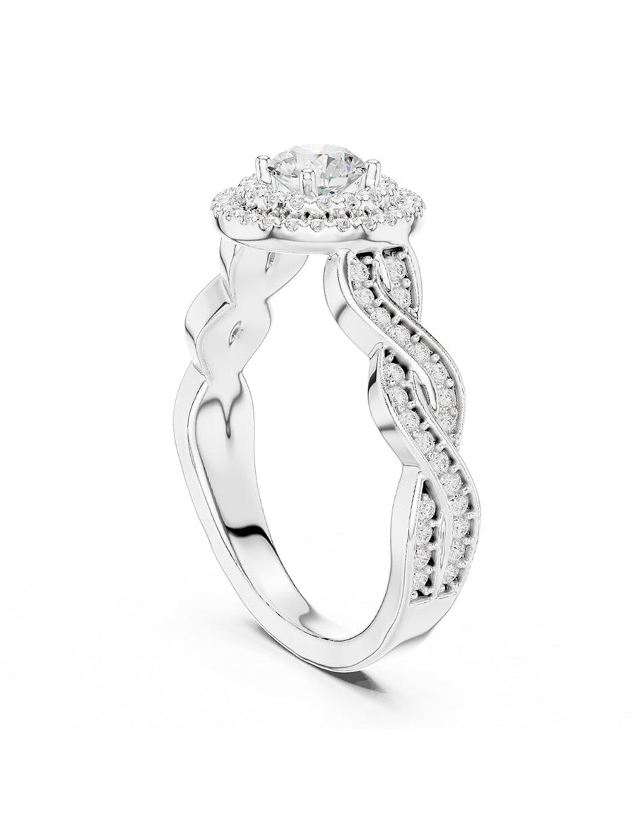 Anillo de compromiso - halo - AMORE486-RD-LG