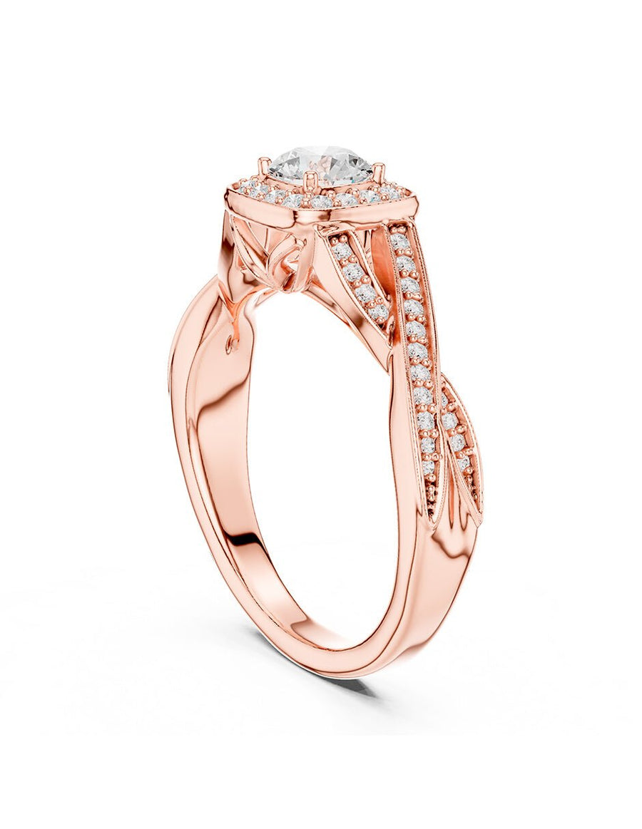 Anillo de compromiso - halo - AMORE487-RD-LG