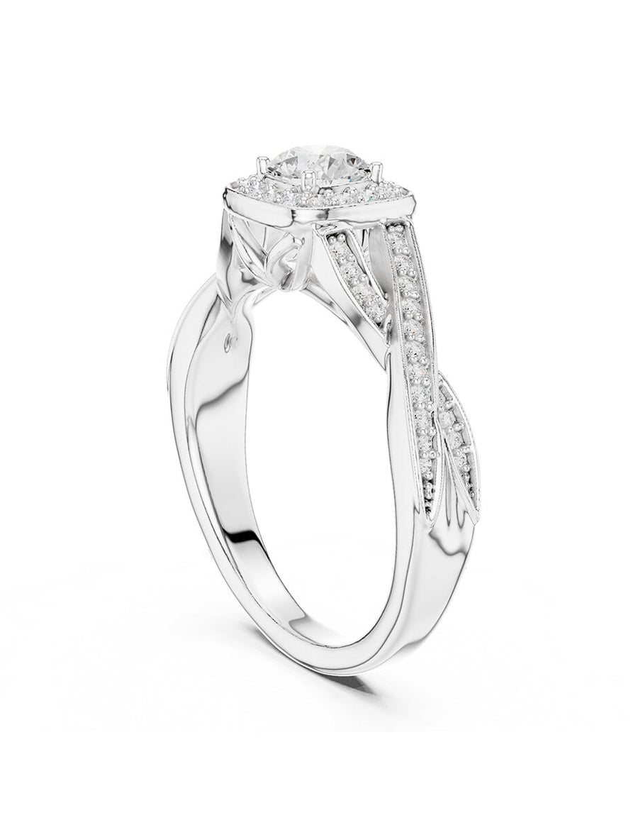 Anillo de compromiso - halo - AMORE487-RD-LG