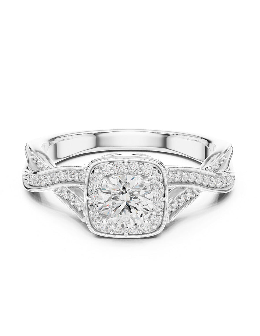 Anillo de compromiso - halo - AMORE487-RD-LG