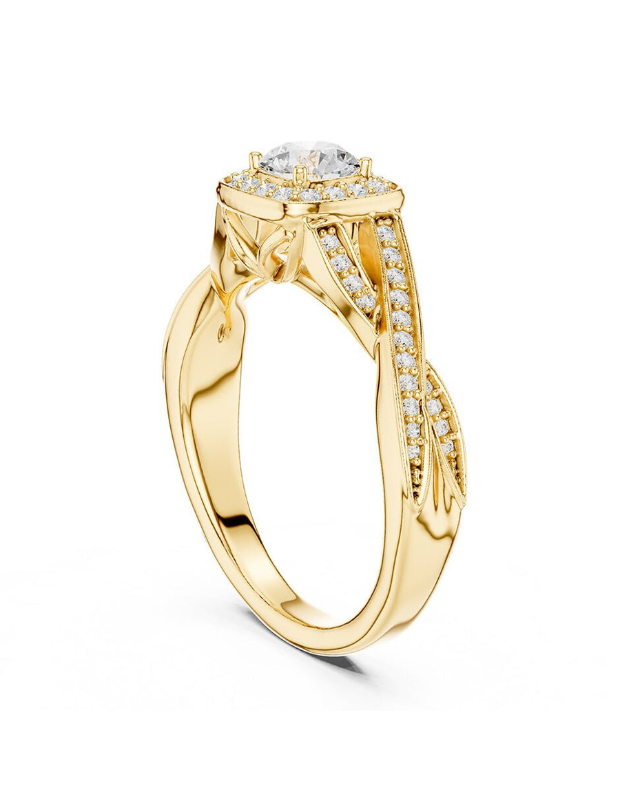 Anillo de compromiso - halo - AMORE487-RD-LG