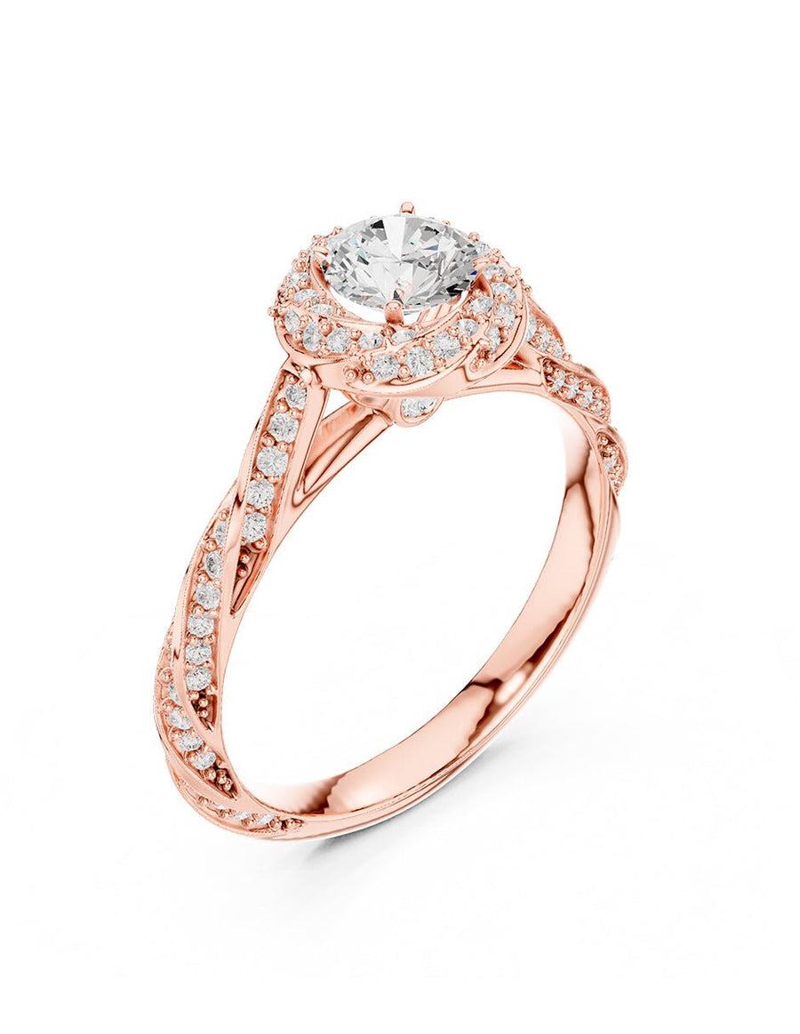 Anillo de compromiso - halo - AMORE488-RD-LG