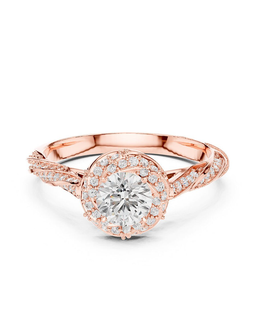 Anillo de compromiso - halo - AMORE488-RD-LG