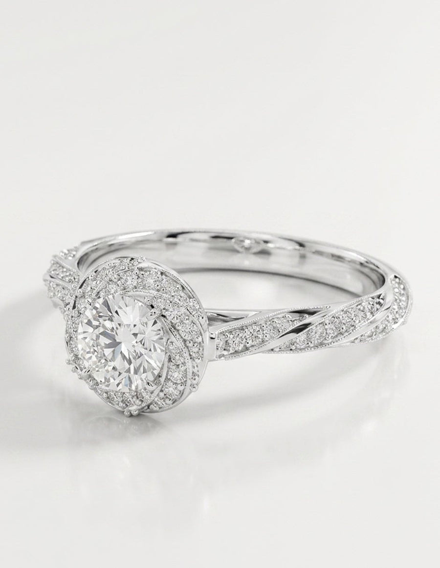 Anillo de compromiso - halo - AMORE488-RD-LG