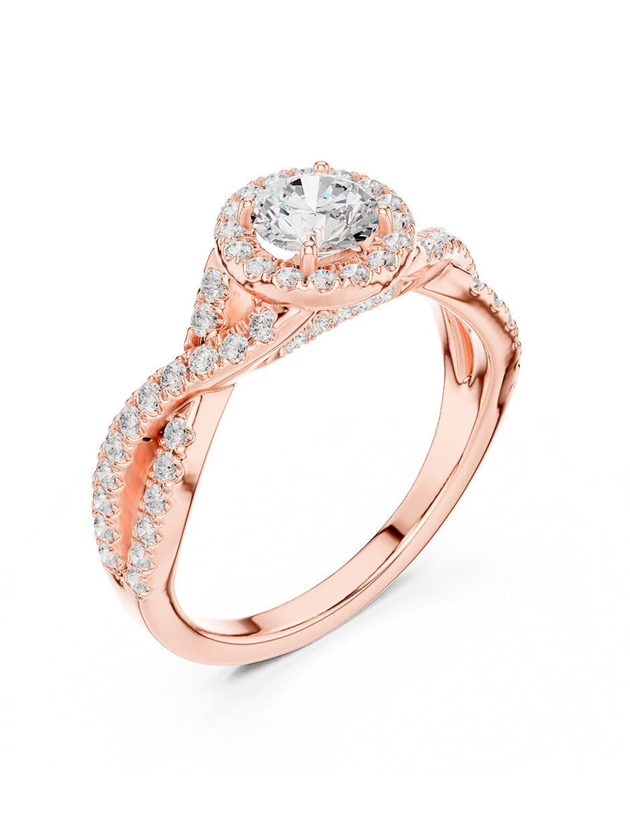 Anillo de compromiso - halo - AMORE489-RD-LG