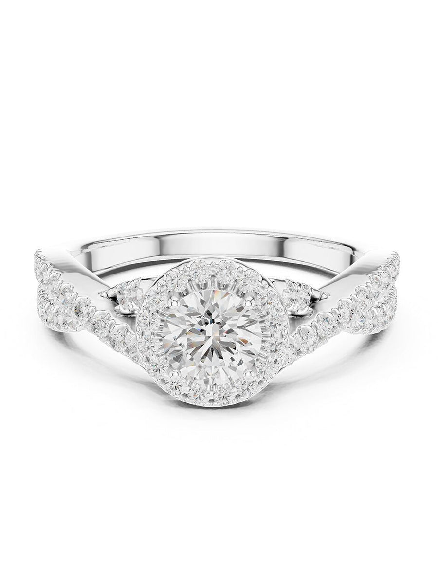 Anillo de compromiso - halo - AMORE489-RD-LG
