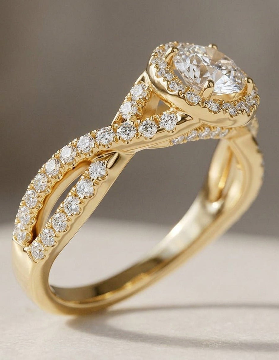 Anillo de compromiso - halo - AMORE489-RD-LG