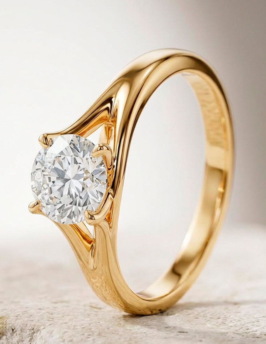 Anillo de Compromiso - solitario - AMORE49-RD-CZ